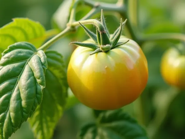 Tomatenblätter mit Gelbfärbung zwischen den Adern, daneben gesunde grüne Blätter