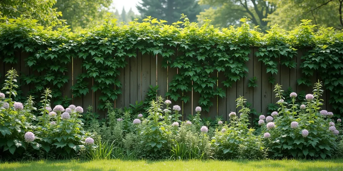 Pflanzen entlang eines Zauns: Kletterpflanzen, Hecken und Beete