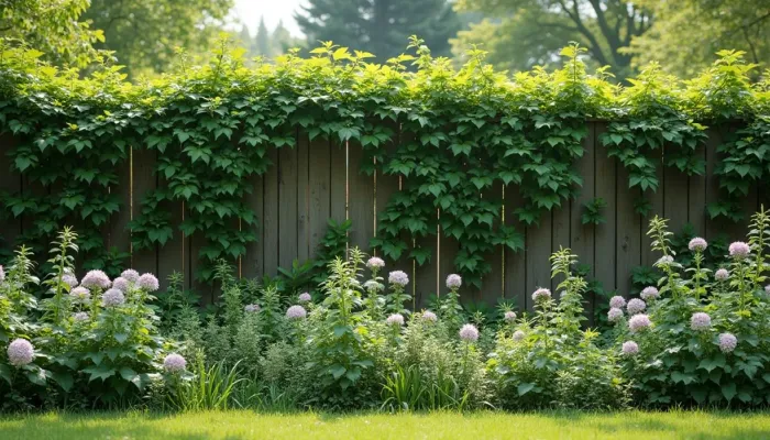 Pflanzen entlang eines Zauns: Kletterpflanzen, Hecken und Beete