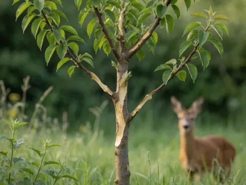 Wildverbiss (Rehe, Hasen)